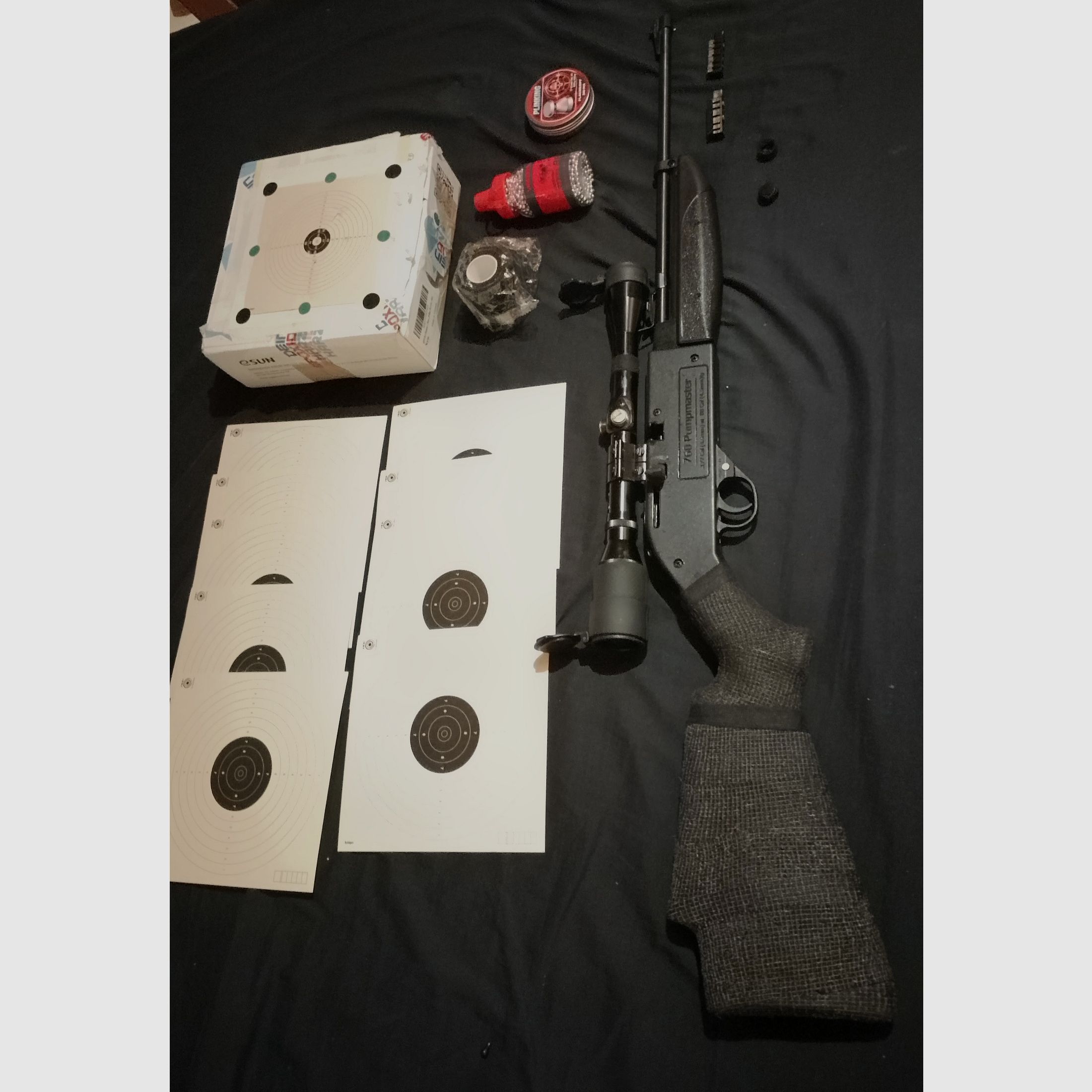 Crosmann Pumpmaster 760 air rifle 4.5mm .177 diabolo or steel BBs set 2 magazines scope 4x28 Nikko + scope covers