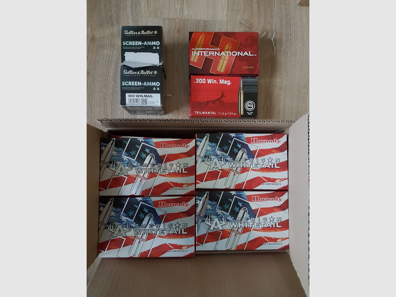 Munition .300 Win. Mag. Hornady und S & B