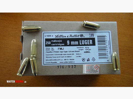 Sellier & Bellot 250 piezas de cartuchos 9mm Luger - Sellier & Bellot