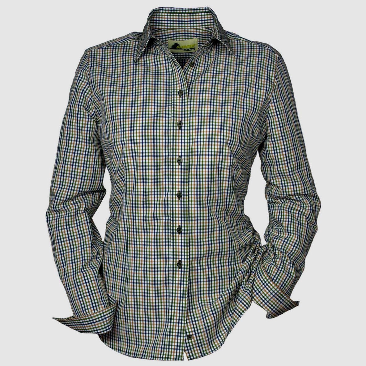 Skogen damesblouse met ruitjes, naturel / meerkleurig