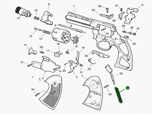 Schlagfeder fĂĽr Schreckschuss-, Gas-, Signalrevolver Reck Python, Ersatzteil