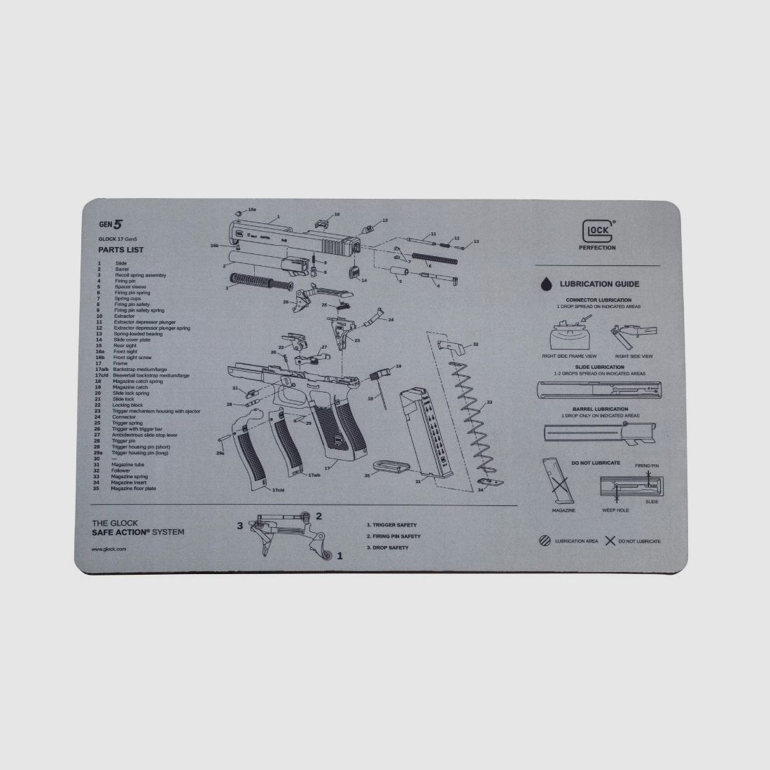 Alfombrilla de soporte Firearms Glock