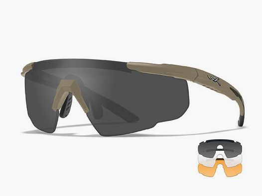 Wiley X Schutzbrille SABER ADV Tan – Set 3in1