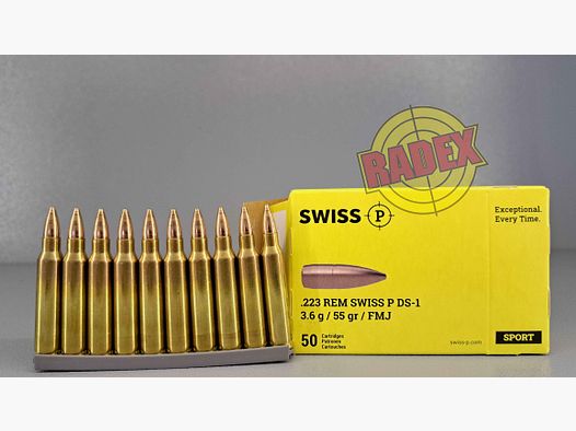 SWISS P Munition .223REM 55gr/3,6g FMJ