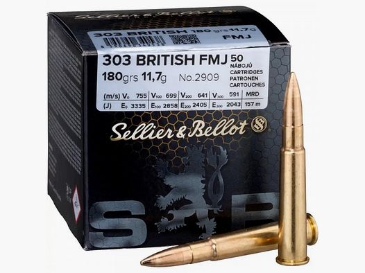 SELLIER & BELLOT .303 BRITISH - FMJ - 180GR - 50 PEZZI