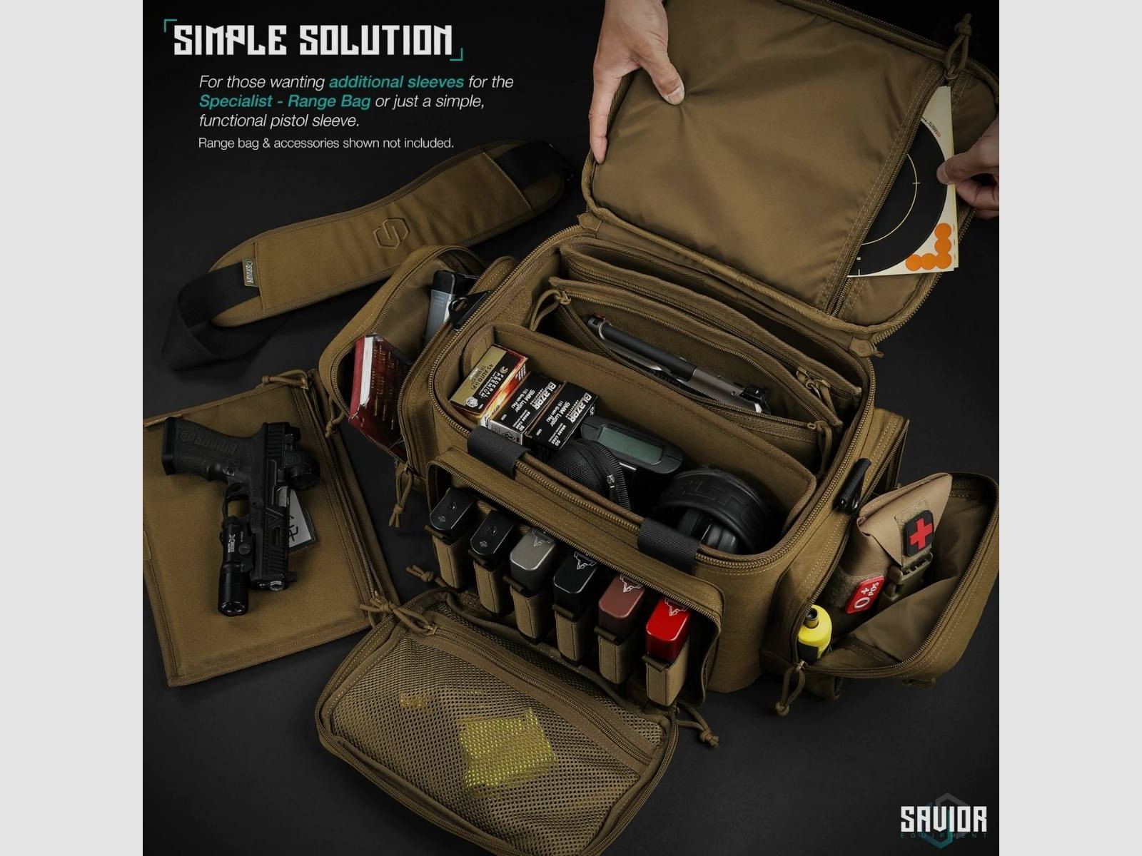 Savior – Pistoolinzet voor Specialist Range Bag, 3-pack – Tan – HC-RA3GUN-SPARE-3PC-TN, afbeelding 4 van 4