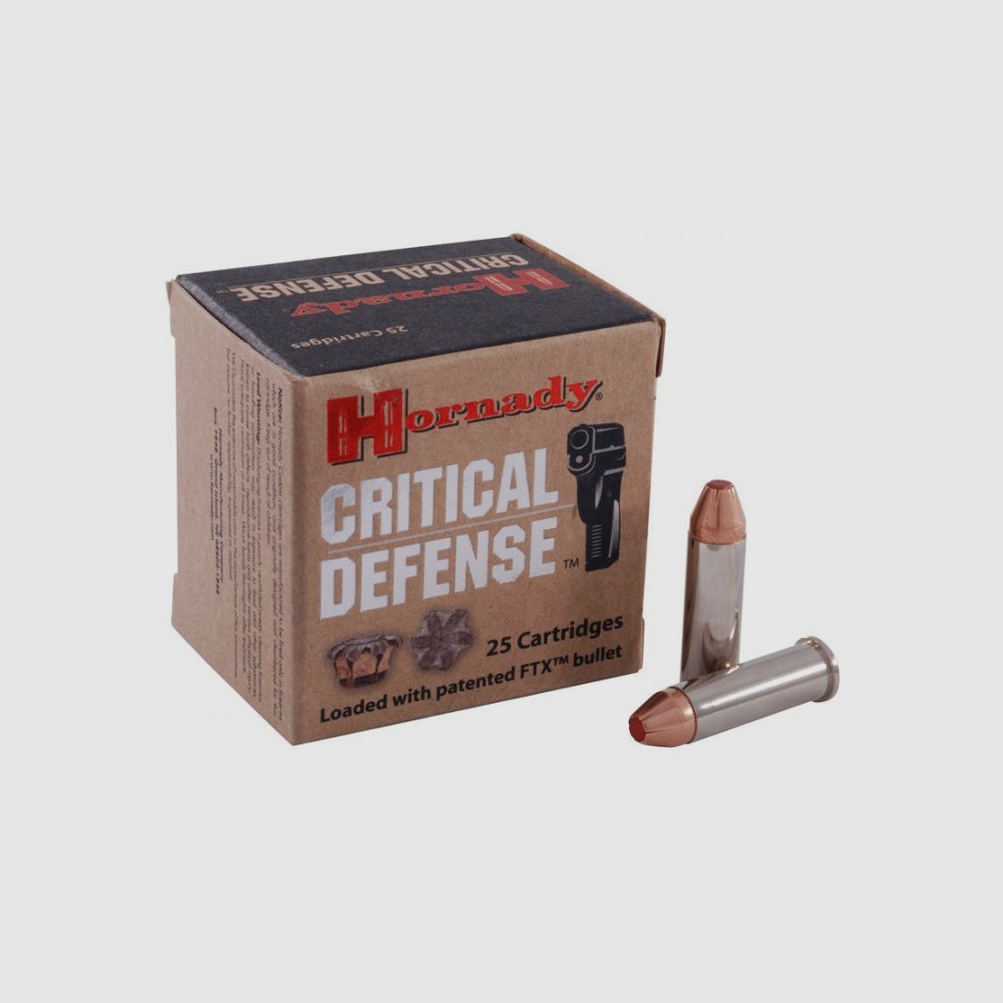 DOOS VAN 25 PATRONEN HORNADY 38 SP 110 GR FTX CD, afbeelding 2 van 2