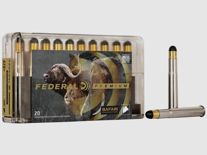 Federal Premium Safari Woodleigh Hydro Solid .470 NE 500GR solid RN 20 cartuchos