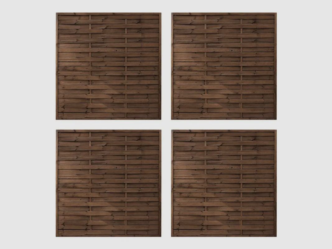 4 Houten Privacypanelen 180x180cm B.2,5cm, afbeelding 1 van 5
