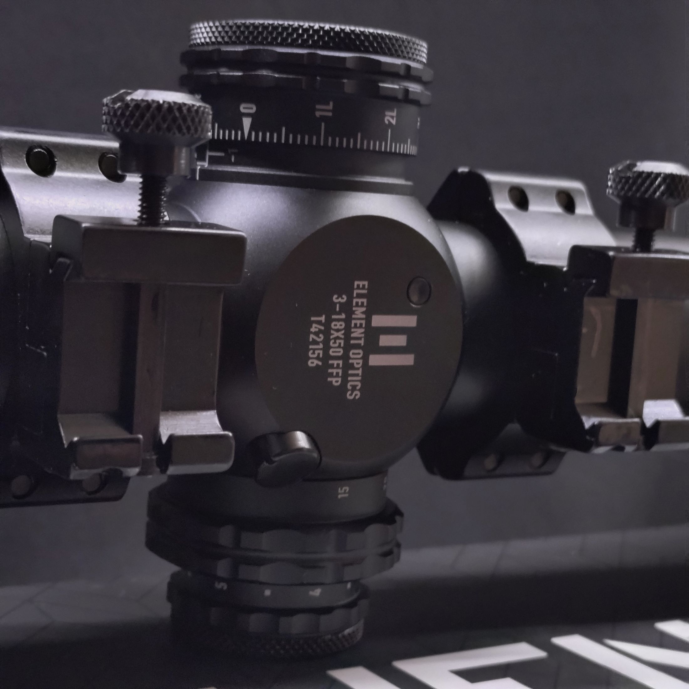 scope ELEMENT Titan 3-18x50 FFP APR-2D MRAD / incl. adjustable scope mount from Sportsmatch UK - ATP 94, 34mm high, for Weaver/Picatinny