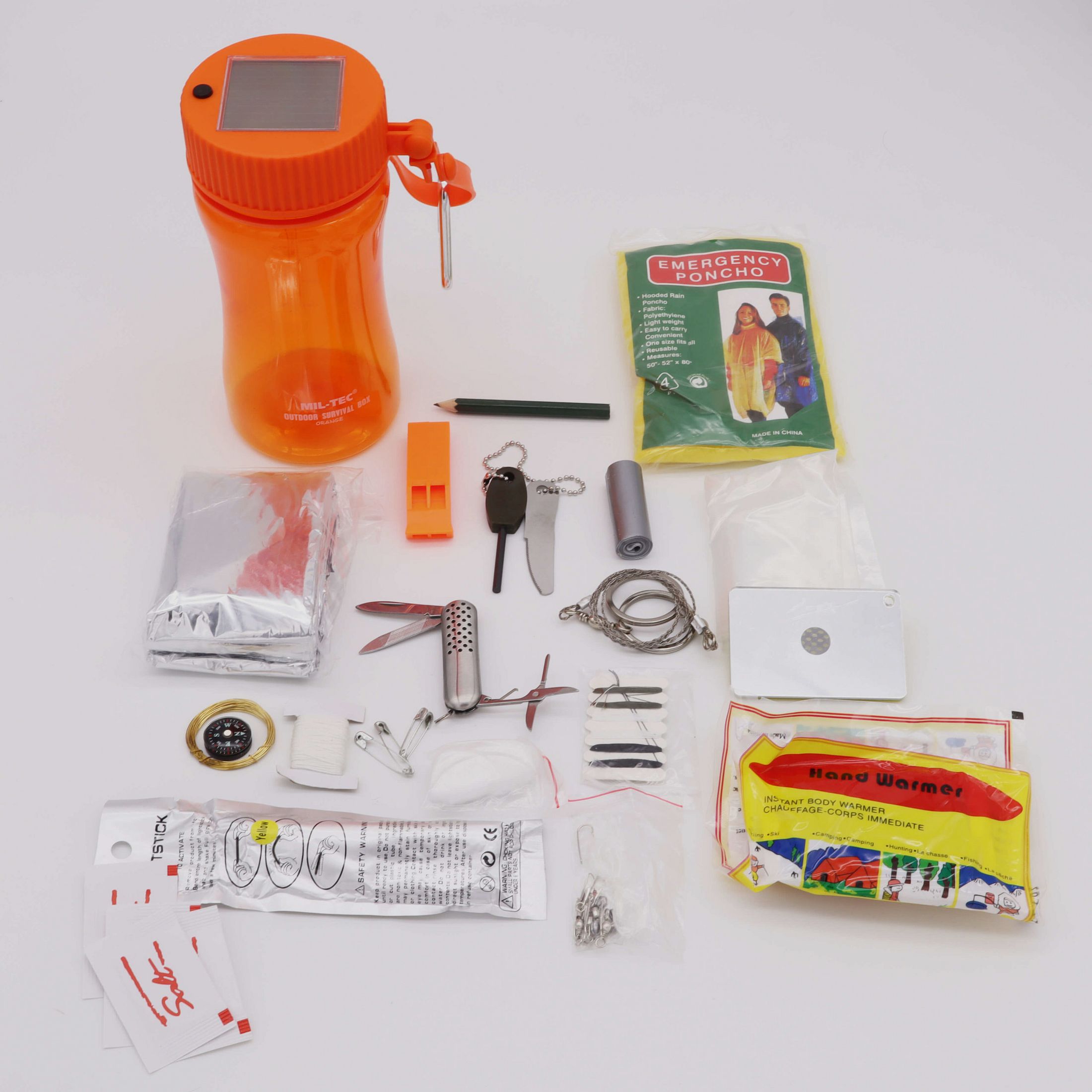 Outdoor Survival Box mit Solarlampe