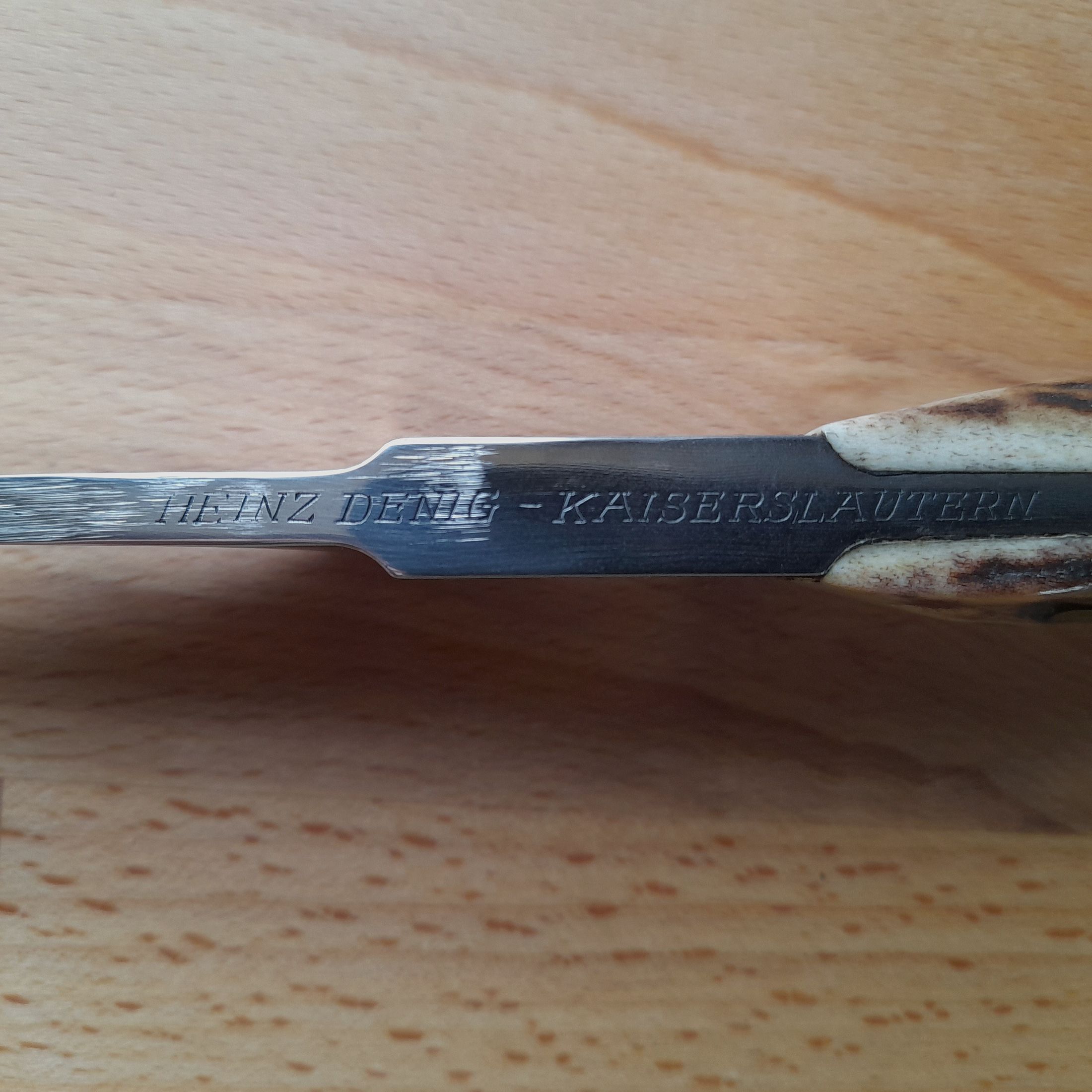 Damast Jagdmesser von Heinz Denig Handgeschmiedet aus der Eisenschmiede in Trippstadt Pfalz