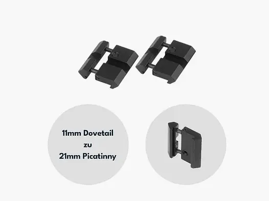 Vector Optics SCRA-06B Adapter z 11mm Dovetail na 21mm Weaver, l=38mm (2szt)