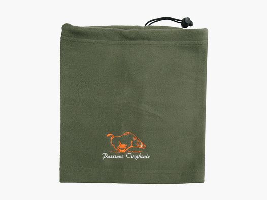 Fleece-Schal mit Passione Cinghiale Druck orangefarbener Rand