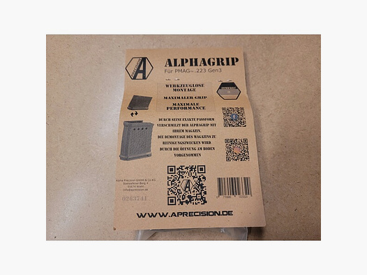 AlphaGrip - Das Original - KEIN Magazinkoppler - Magazinverlängerung für PMAG .223 Gen 3 z.B. AR 15