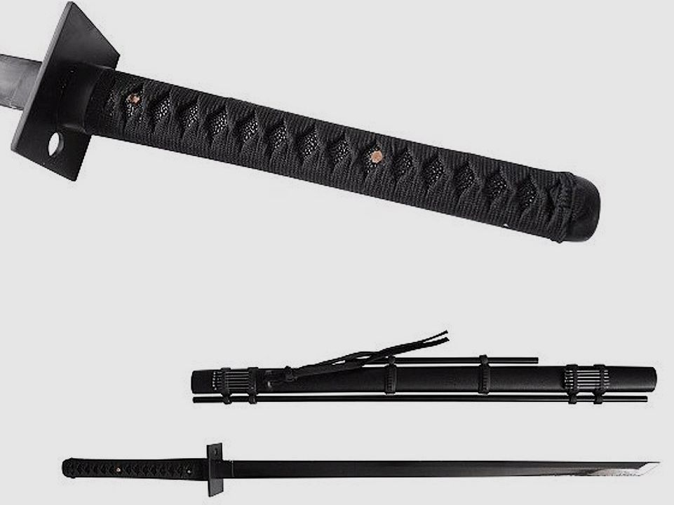 Ninja Kommando Schwert mit schwarzer Klinge