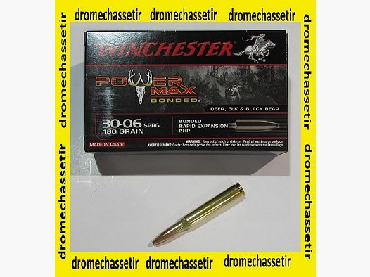 1 Schachtel mit 20 Patronen, 30-06, Winchester Power Max Bonded 180 grains