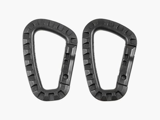 MFH Karabiner Kunststoff, 2er Pack - Schwarz