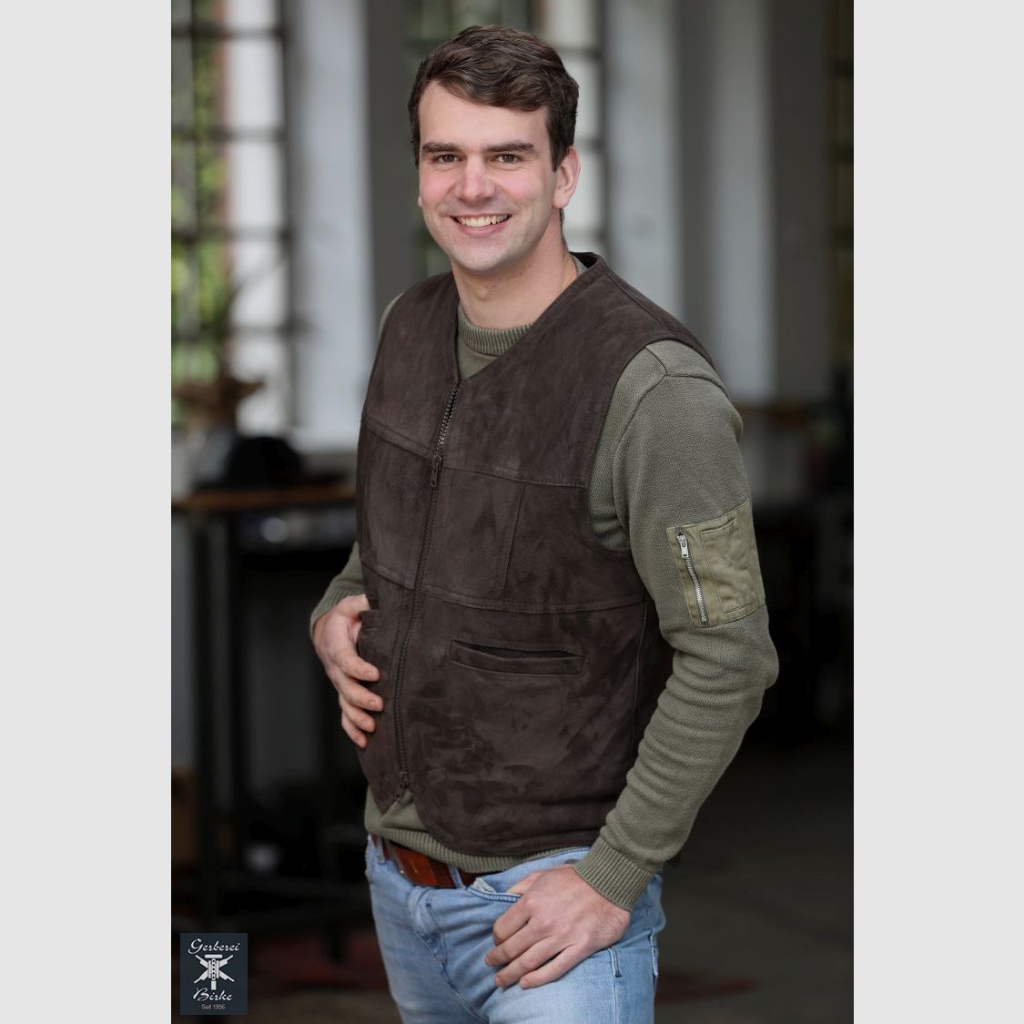 Velours lamsvachtvest