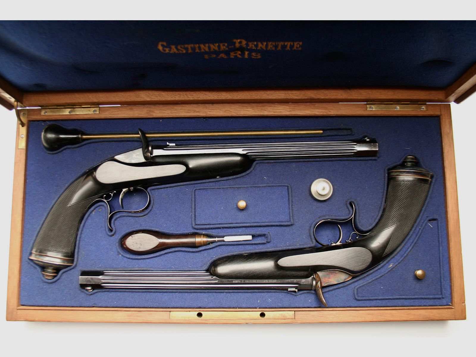 Pareja de pistolas de galería Gastinne Renette París ca. 1860 Artículo 10440, imagen 1 de 4