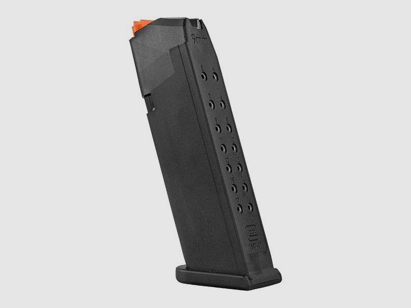 Glock Magazine G17 – 9mm Luger – 17 rounds – Black/Orange (Loader)