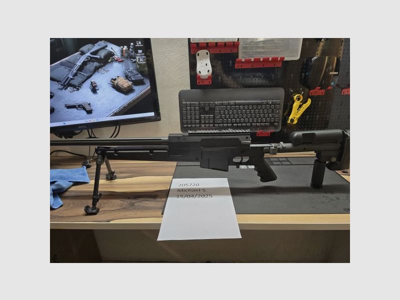 S&T PGM Mini-Hecate 6mm BB Airsoft Gas-Repertiergewehr inkl. Zweibein und Koffer
