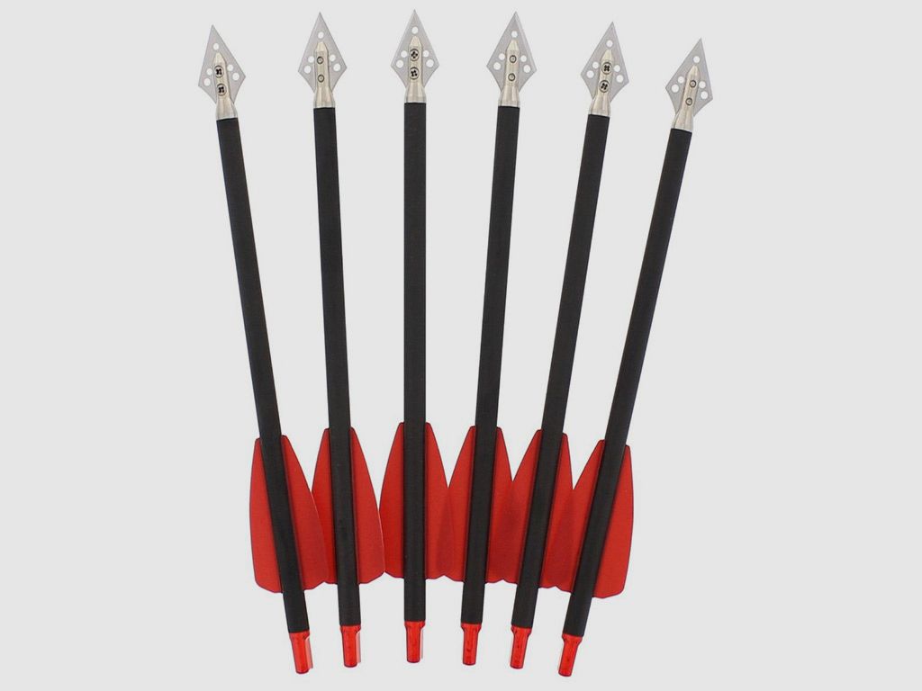 Pfeile fĂĽr ArmbrĂĽste Armbrustpfeile 7,5 Zoll Carbon Broadhead Jagdspitze 6 StĂĽck (P18)