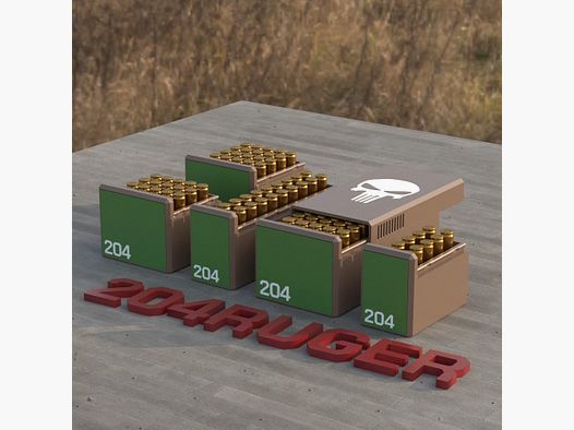 Filamelt skrzynka na amunicję / Skrzynka na amunicję .204 Ruger - skrzynka na naboje na 50 sztuk, wyprodukowana w Niemczech
