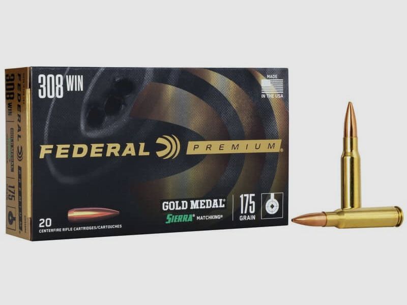 .308 Win. Federal Premium Gold Medal Sierra BTHP 175grs.