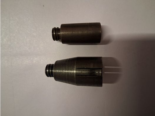 2x Abschussbecher Zusatzlauf-Satz 9 und 15 mm für alte Schreckschuss-Pistole