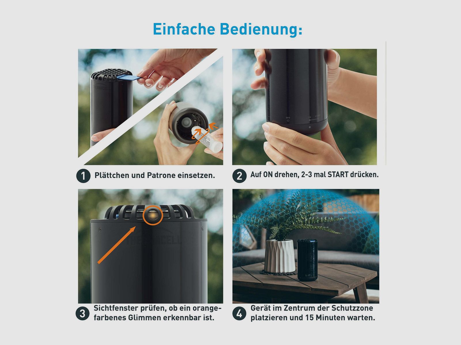 THERMACELL 920208 Mückenabwehrgerät Tischgerät HALO Mini Metal Edition