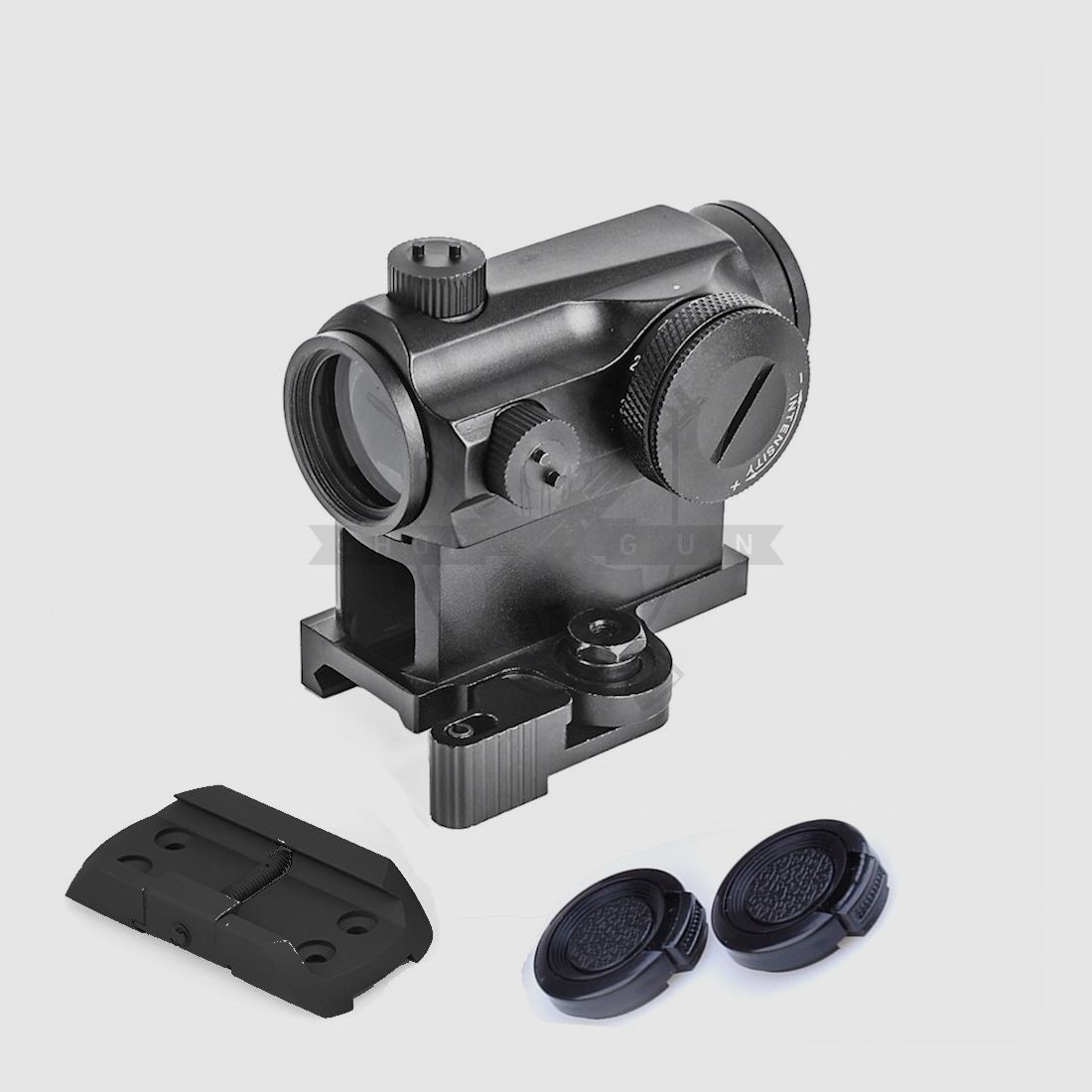 Set: T1 Red/Green Dot -Nachbau mit QD Mount und Lowmount (BK)