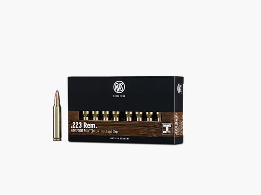 RWS .223 Rem. Półpłaszczowy szpic 3,6g 55grs