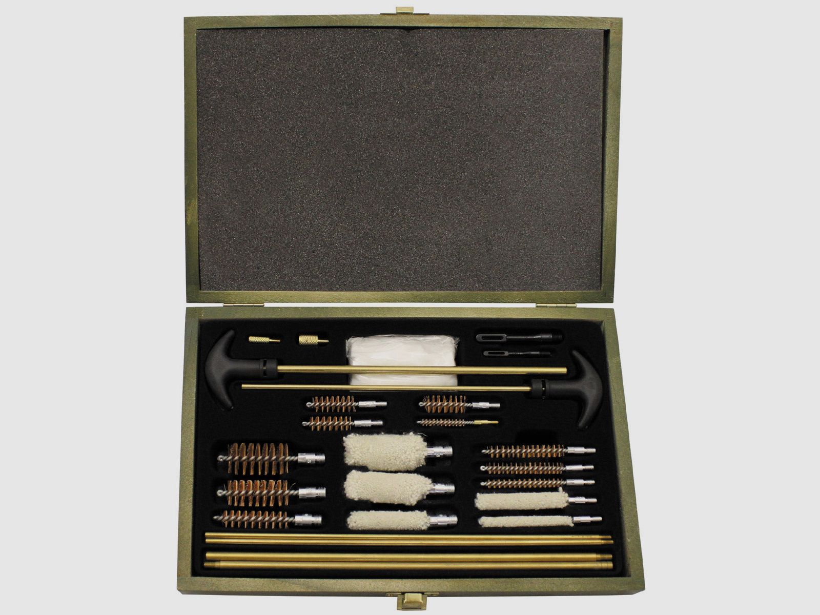 Reinigungsset, für Gewehr und Pistole, Multikaliber, Holzbox