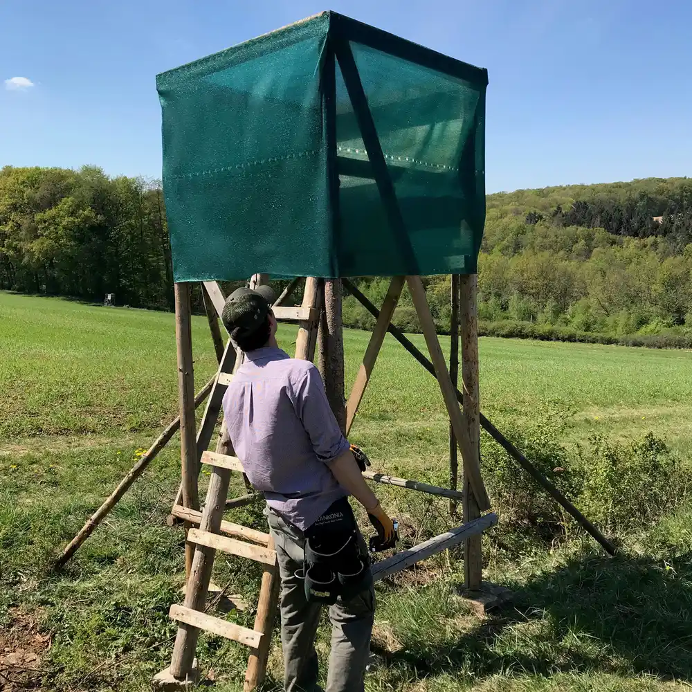 Rete di protezione per seggiola alta in foresta e bosco 25x1,2 m, immagine 2 di 5