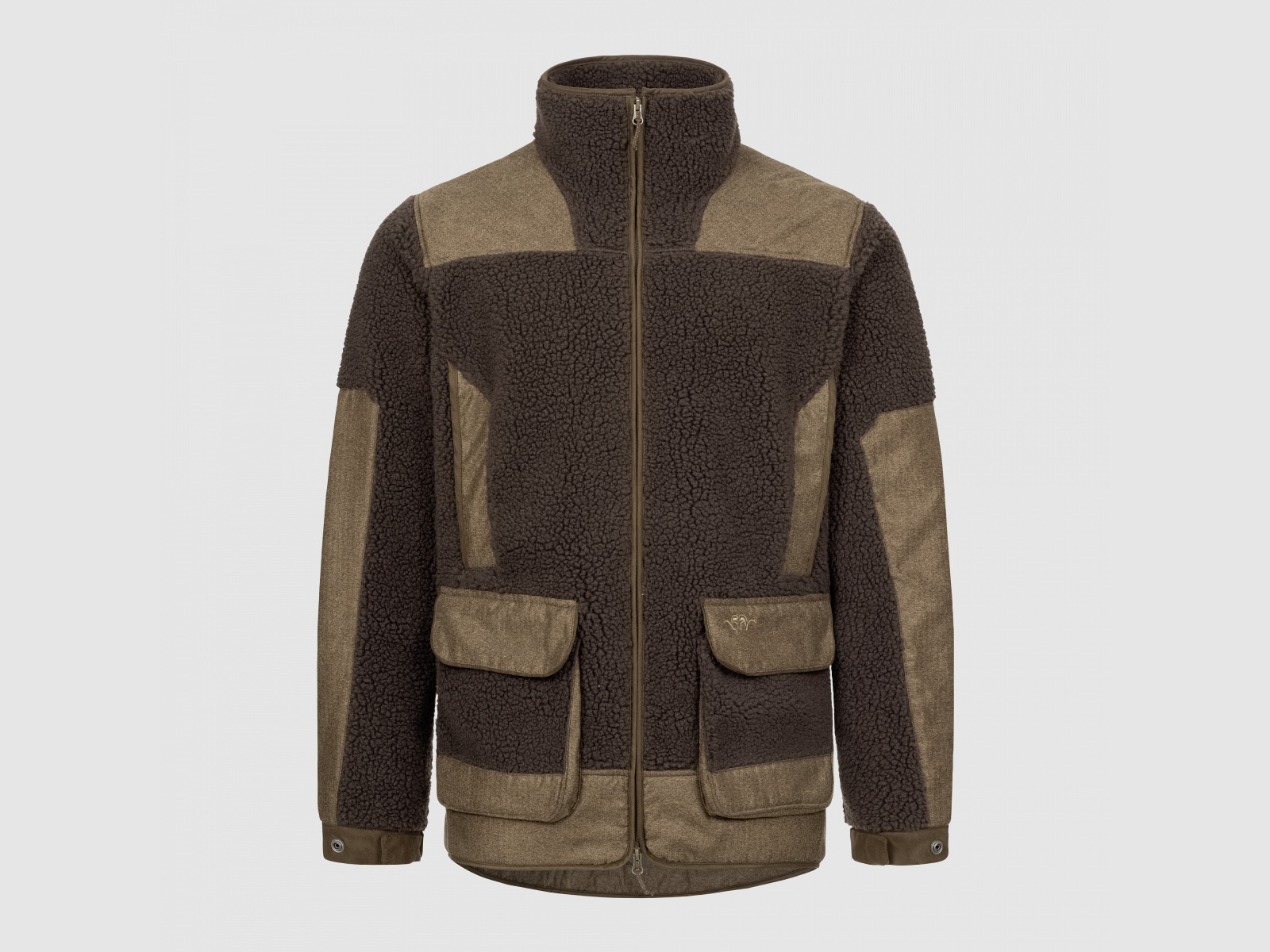 Blaser Herren Sherpa Fleece Jacke dunkelbraun