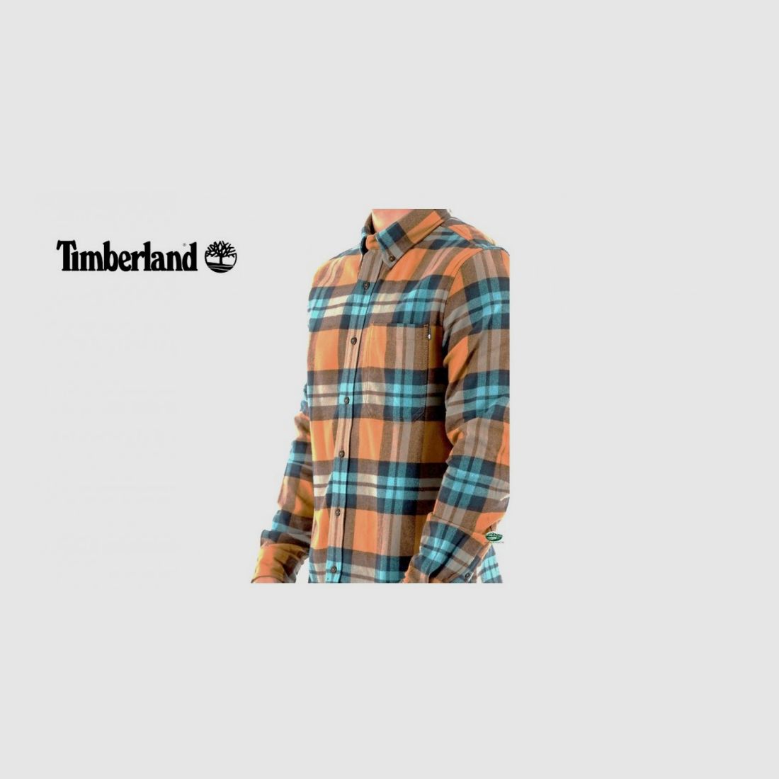 TIMBERLAND Chemise en flanelle à carreaux orange/bleu