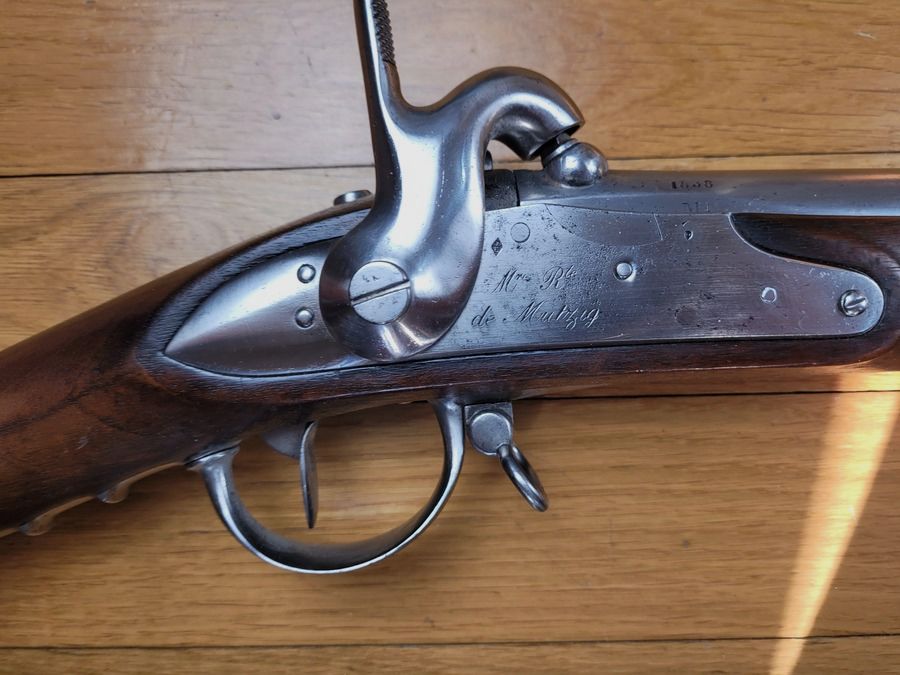 Exceptionnel fusil d&rsquo;Infanterie 1822 T (pas Tbis) – Manufacture Royale Mutzig 1838 – baïonnette État MUSÉAL, image 6 sur 29