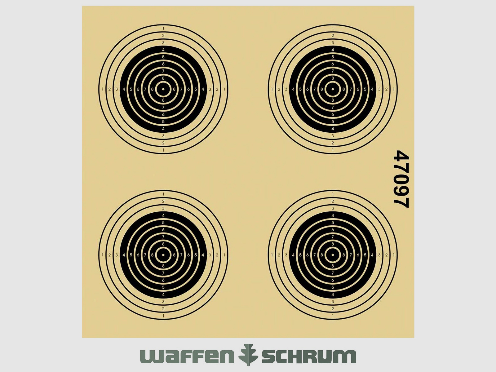 Braun Network Trainingsscheiben für Luftgewehr 4 Spiegel mit allen Ringen, nummeriert Format: 12x12cm