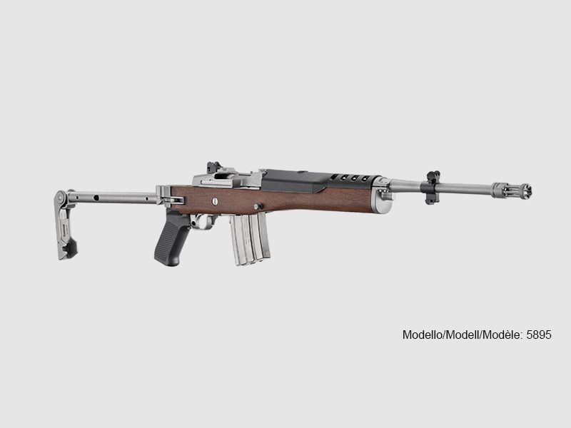 Ruger – semi-automatic / Mini-14 Tactical / 5.56 Nato / 18.50 / MT1/2-28 / 20 rounds / walnut with stainless side-folder, image 2 of 3