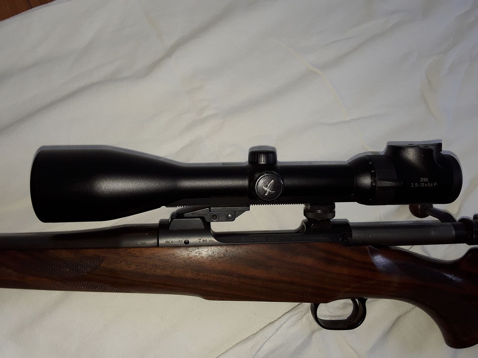 Mauser M 12 caliber .308 win, silencer, Swarovski hunting scope, Zeiss driven hunt scope