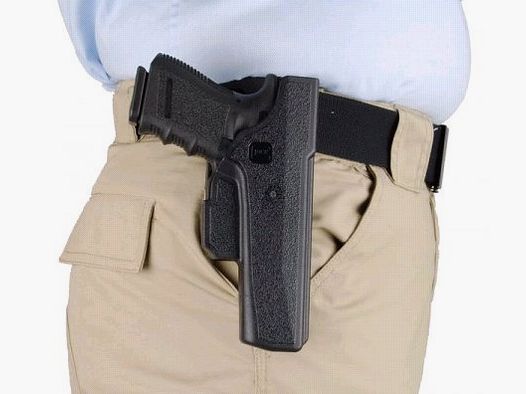 Fondina GLOCK (polimero) Safety con piastra per porto tandem per standard e compatta GB 44 mm