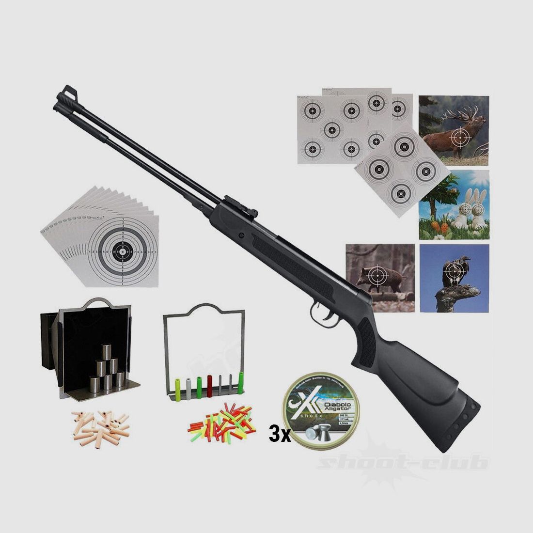 German Sport Gun GSG WF600P LG Unterhebelspanne 4,5mm Diabolo SuperTarget Set