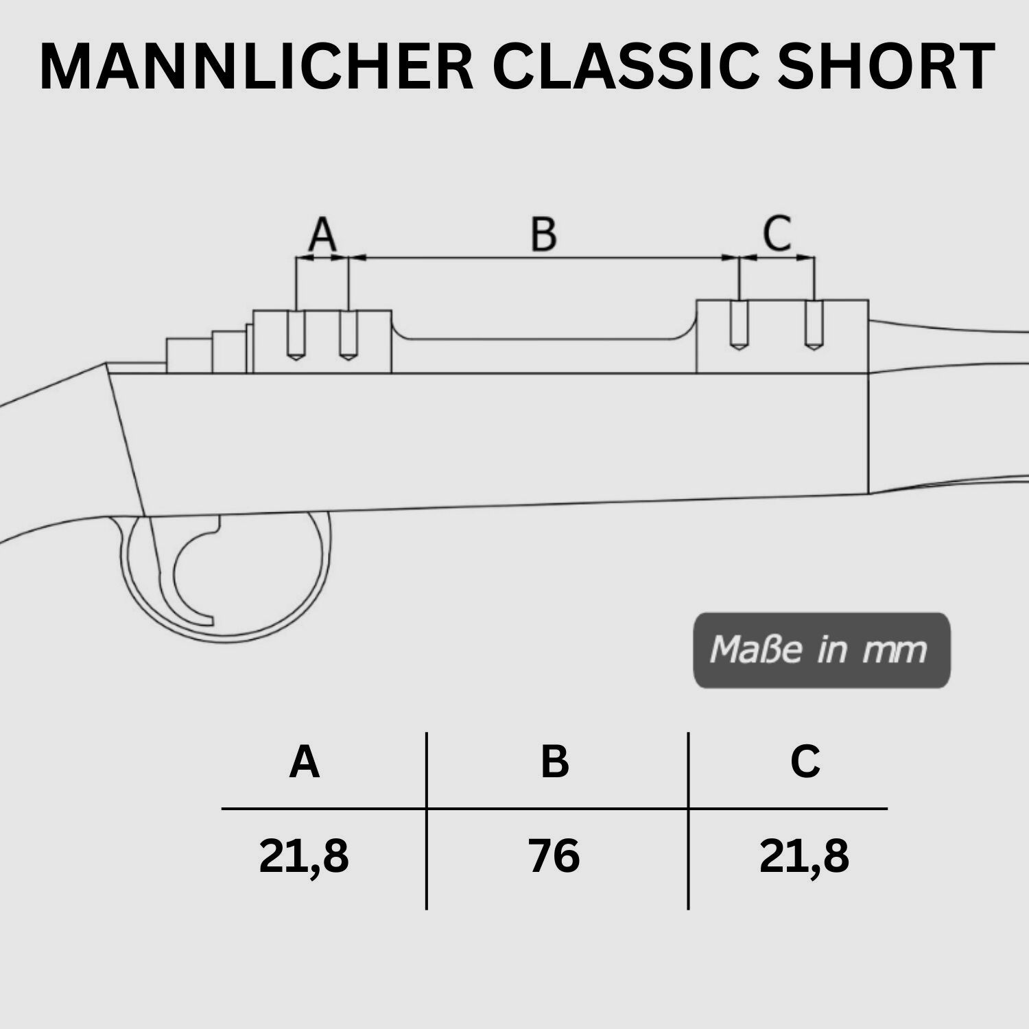 Rifle Doc Picatinny Weaver STEEL rail STEYR MANNLICHER CLASSIC Light or SA (Short Action) | | PRO HUNTER | EXPORT | SM12 | CL II