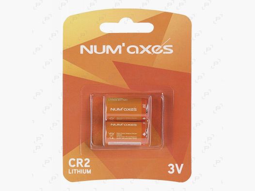 Blister mit 2 Lithiumbatterien NUM'AXES CR2 3V