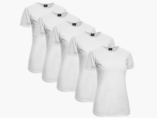 Clique T-shirt Damen 5er-Pack Weiß