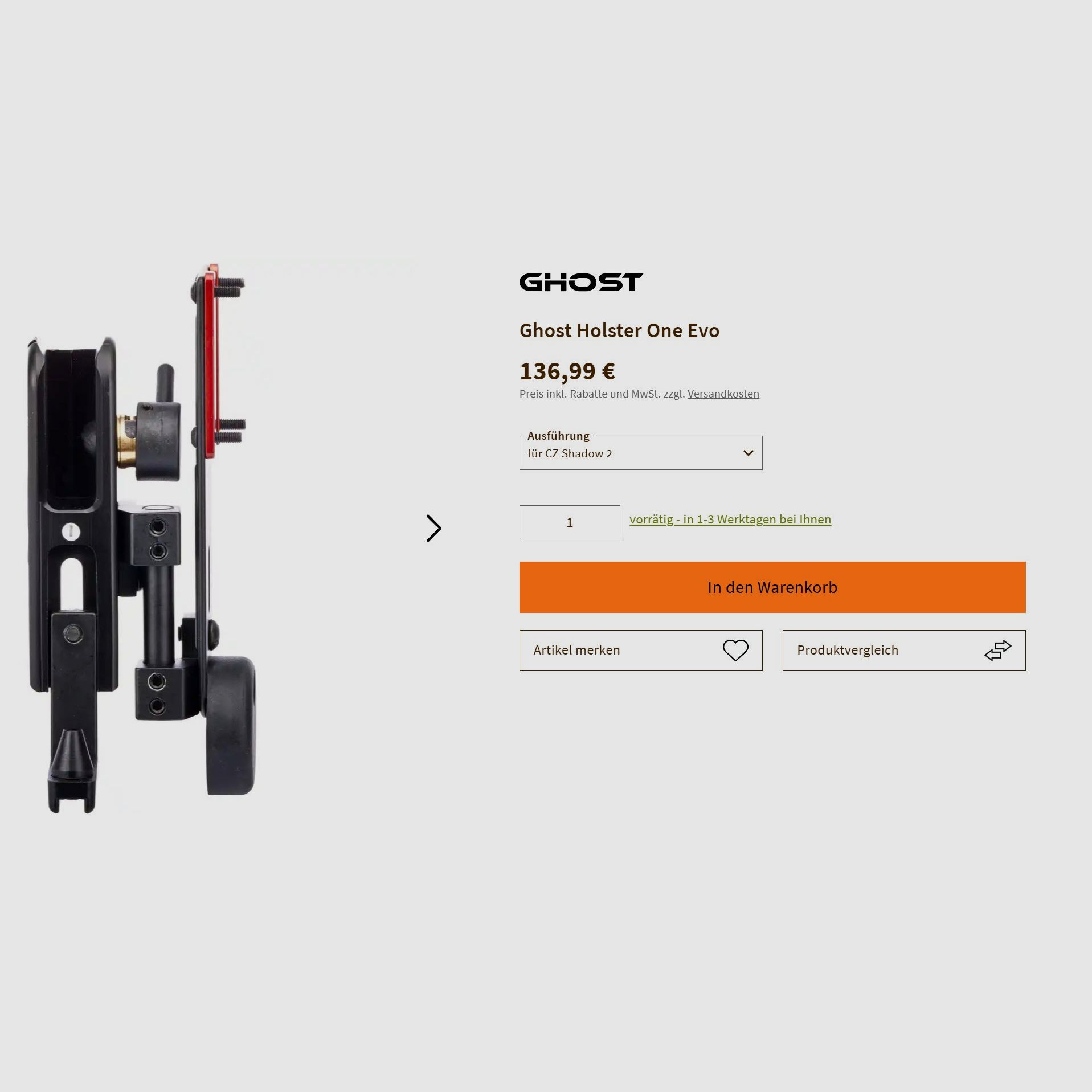 Ghost Holster Evo One - als nieuw