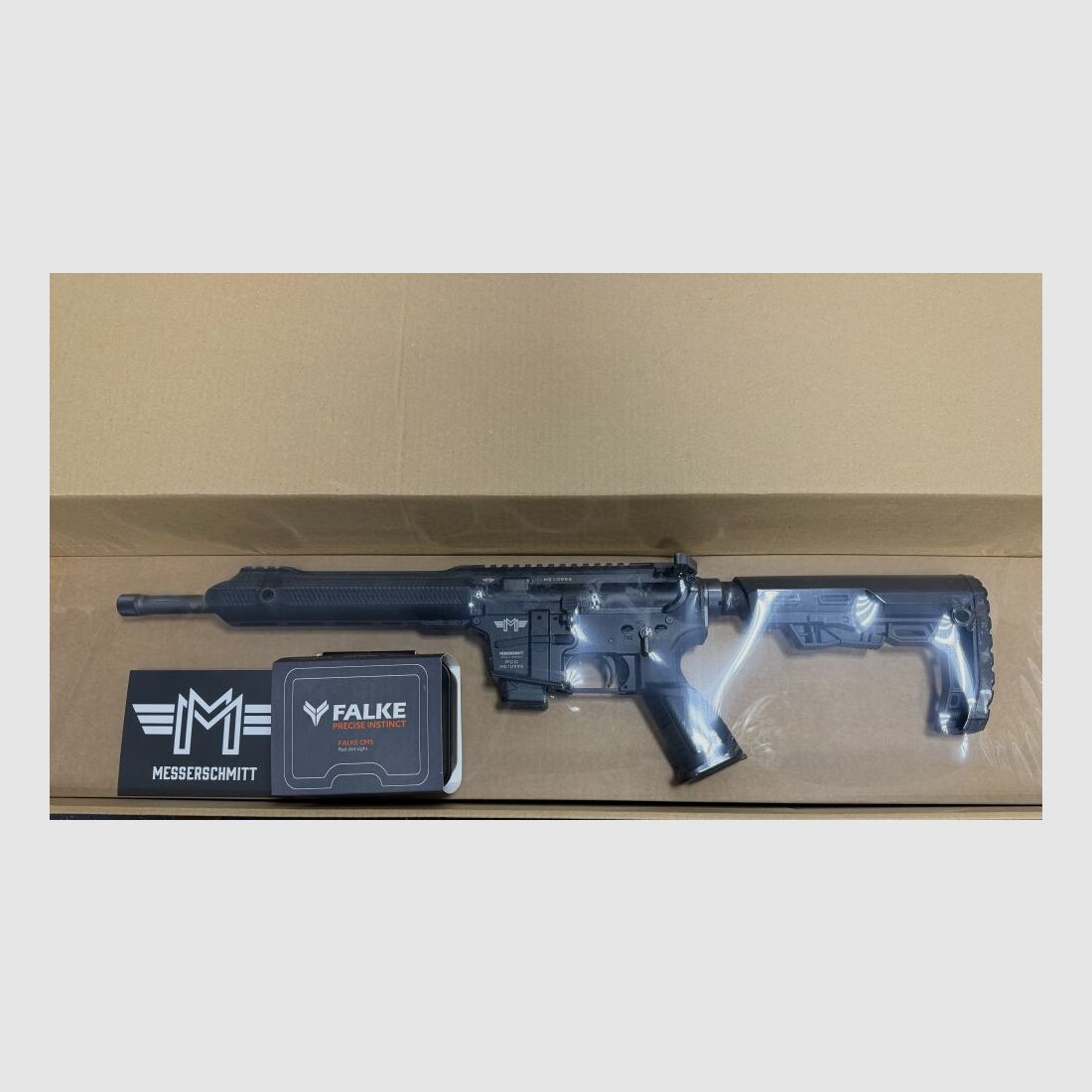 Messerschmitt AR15-9 12,5" schwarz mit Falke CMS CMS Rotpunktvisier / Red Dot