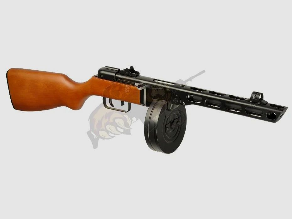 S&T PPSH-41 Blowback Airsoft in schwarz mit Echtholz - max 0,5 Joule