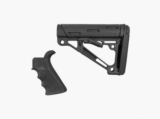 HOGUE FINGER GROOVER GRIP W/COLLIPSIBLE MIL-SPEC HOGUE AR-15 FG BT GRIP& OVERMOLD BUTTSTOCK COLLAPSIBLE MILSP BLK